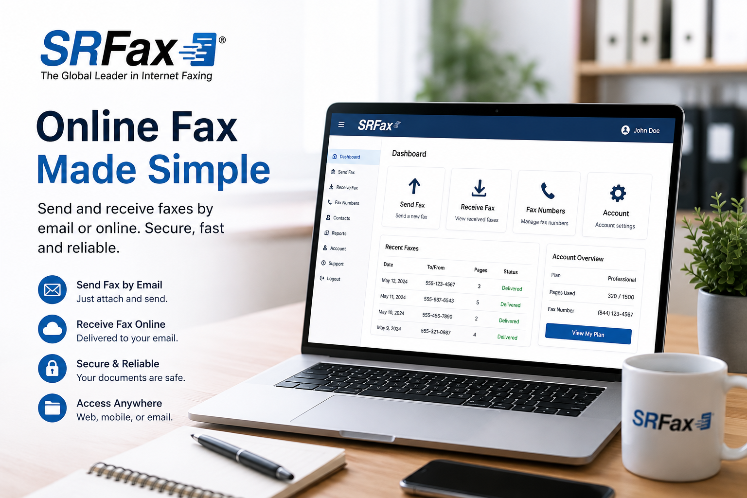 SRFax online fax service